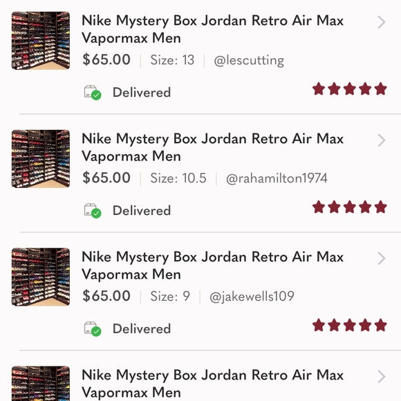 NEW MYSTERY BOX Nike Jordan Retro Air Max 270 95 97 Vapormax Plus Dunk Training - Picture 8 of 9